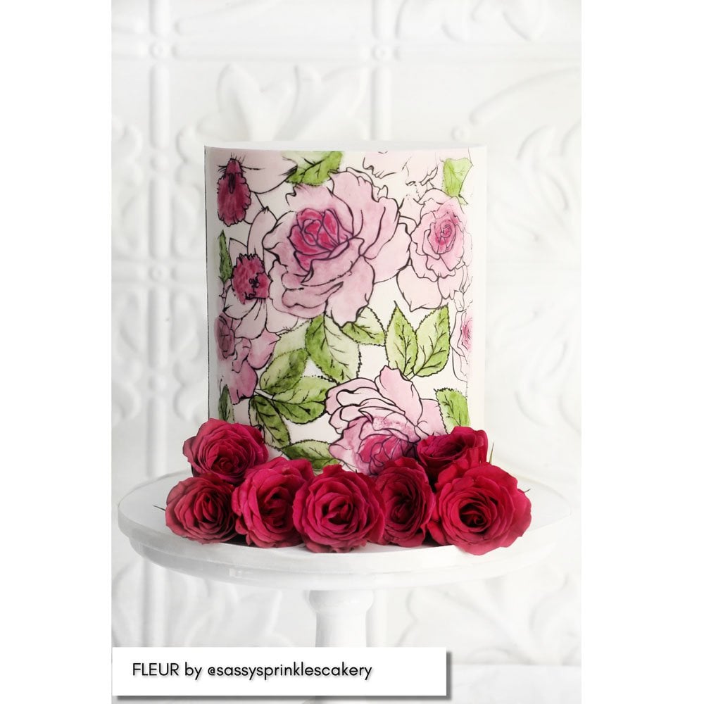 Rose Abstract Mesh Stencil - Evil Cake Genius